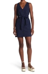 FRENCH CONNECTION YESTER LINEN BLEND BELTED MINI DRESS