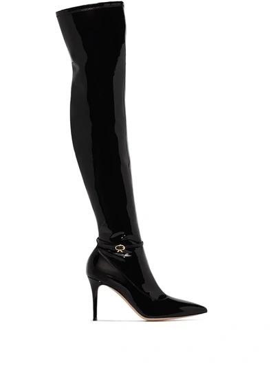 Gianvito Rossi Ribbon 85mm Thigh-high Boots In Black
