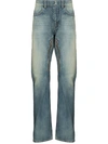 GIVENCHY FADED ZIP DETAIL STRAIGHT JEANS
