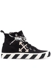 Off-white Vulcanized Mid-top Sneakers In Black