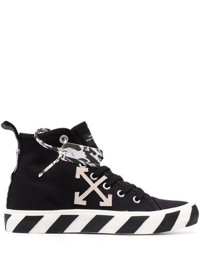 Off-white Vulcanized Mid-top Sneakers In Black