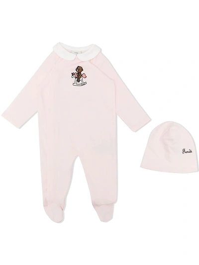 Fendi Two-piece Babygrow Set In Pink