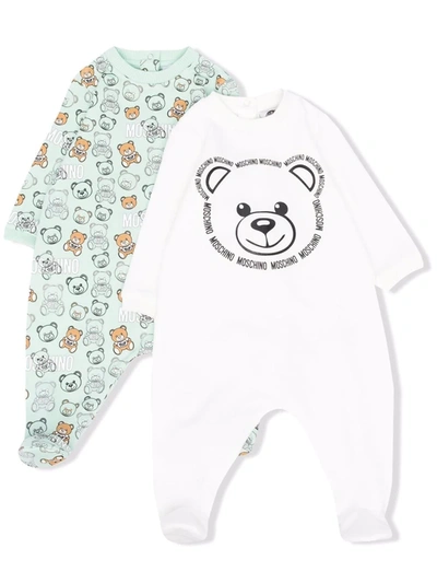 Moschino Teddy Bear-motif Babygrow Set In 绿色