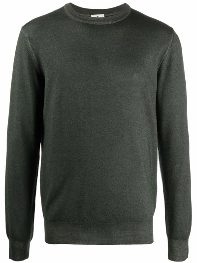 Etro Embroidered-logo Jumper In Green