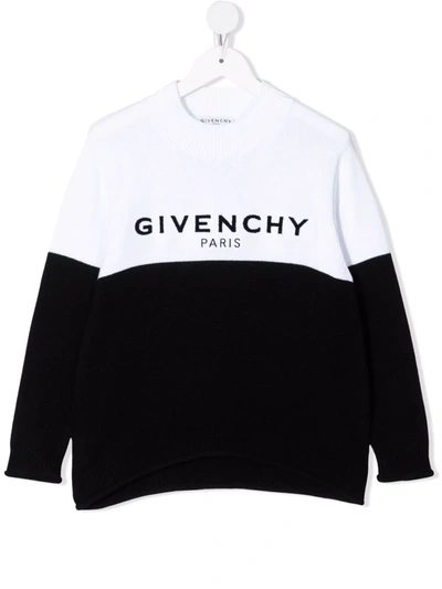 Givenchy Kids' Intarsia Logo Jumper In Black