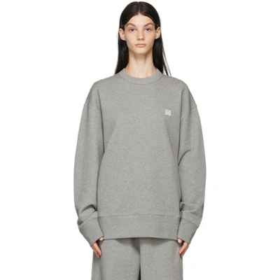 Acne Studios Fairview Face Sweatshirt In Hellgrau-meliert