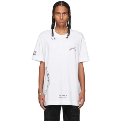 Givenchy Chain Logo-print Short-sleeve T-shirt In White