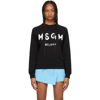 Msgm Logo Print Raglan Sweatshirt In 99 Black
