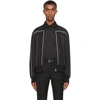 Saint Laurent Black Monogram Teddy Bomber Jacket In 1095 Black/chalk
