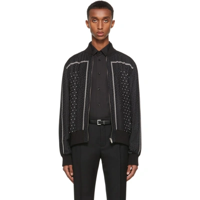 Saint Laurent Black Monogram Teddy Bomber Jacket