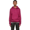 Saint Laurent Men's Rive Gauche Pullover Hoodie In Fuchsia/noir