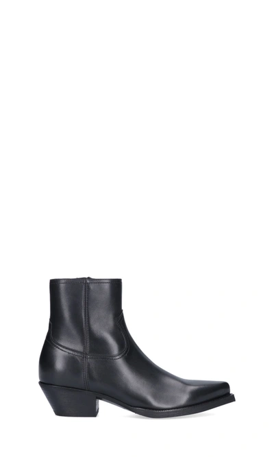Saint Laurent Lukas Zip Boots In Black