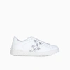 VALENTINO GARAVANI WHITE SILVER OPEN STAR-PRINT SNEAKERS,WY2S0830GLW857