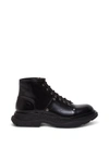 Alexander Mcqueen Tread Boots In Black Leather In Black