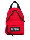 BALENCIAGA MINI OVERSIZE BACKPACK IN RED TECH CANVAS,6560602JMRX6417