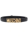 Moschino Logo Lettering Buckle Belt In Black