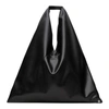 Mm6 Maison Margiela Black Faux-leather Medium Triangle Tote In T8013 Black