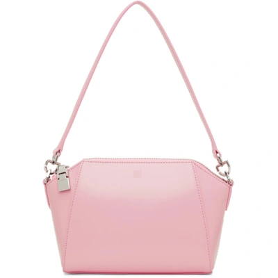 Givenchy Antigona Xs Mini Leather Shoulder Bag In Baby Pink