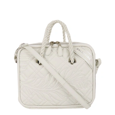 Pre-owned Balenciaga White Leather Blanket Square Bag