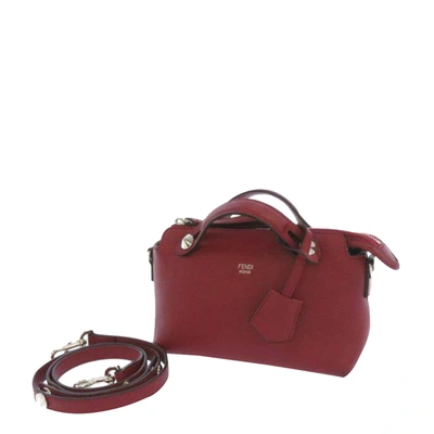 Pre-owned Fendi Red Leather Small By The Way Satchel Bag
