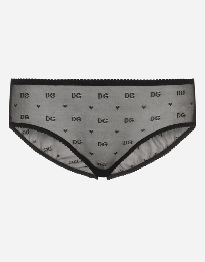 DOLCE & GABBANA JACQUARD TULLE BRIEFS