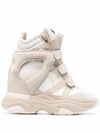 Isabel Marant High Balskee Leather Sneakers In White