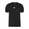 Dolce & Gabbana Black T-shirt With Logo Decorated With Crystals On The Front In Cotton Woman In Nero