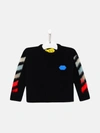 OFF-WHITE BLACK WOOL BLEND OFF BRUSHED SWEATER