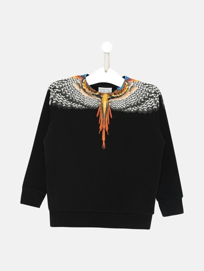 Marcelo Burlon County Of Milan Black Cotton Grizzly Wings Sweatshirt