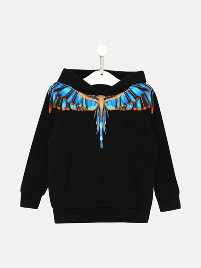 Marcelo Burlon County Of Milan Black Cotton Grizzly Wings Sweatshirt