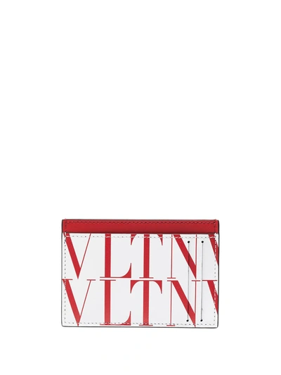 Valentino Garavani Vltn Logo Pattern Cardholder In White