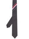 Thom Browne Rwb Stripe Necktie In Grey