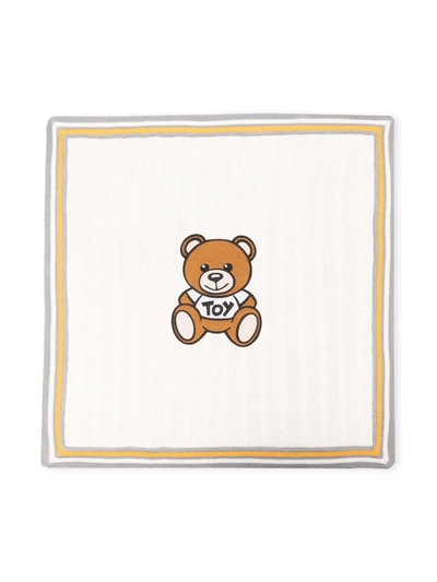 Moschino Teddy Bear Cable-knit Blanket In White