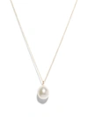 Sophie Bille Brahe L Eau Drop Shaped Freshwater Pearl Pendant On 14k Yellow Gold Chain