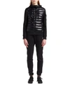 Moncler Quilted Down & Wool Long Cardigan In Black