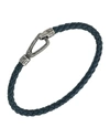 Marco Dal Maso Men's Lash Thin Leather Bracelet In Blue Leather
