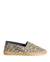 Saint Laurent Leopard-print Embroidered Canvas Espadrilles In Multinero1077