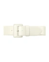 Vaincourt Paris La Merveilleuse Large Pebbled Leather Belt With Covered Buckle In White