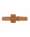 Vaincourt Paris La Petite Merveilleuse Timeless Leather Belt With Covered Buckle In Camel