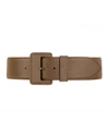 Vaincourt Paris La Merveilleuse Large Pebbled Leather Belt With Covered Buckle In Taupe
