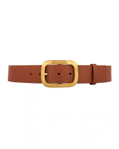 Vaincourt Paris La Captivante Pebbled Leather Belt In Havane