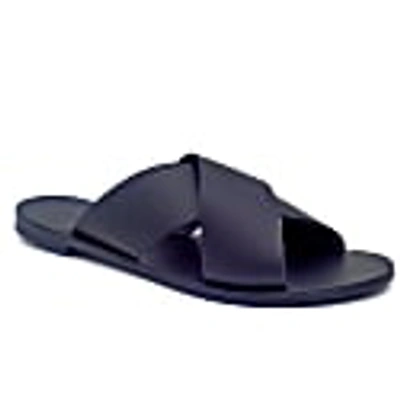 Ancientoo Enyo Black Leather Slide Shoe