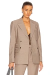 Bottega Veneta Double Breasted Light Wool Jacket In Biscuit Melange