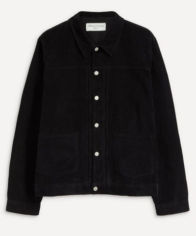 Officine Generale Leo Cotton Pigment Dyed Regular Fit Corduroy Jacket In Black