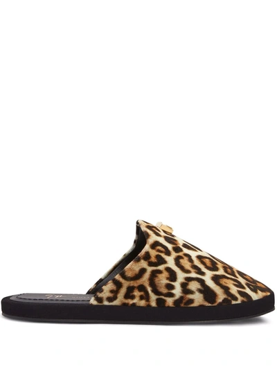 Giuseppe Zanotti Domitille Leopard-print Slippers In Multicolor