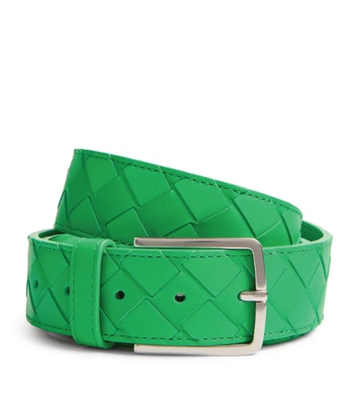 Bottega Veneta Leather Belt In Green