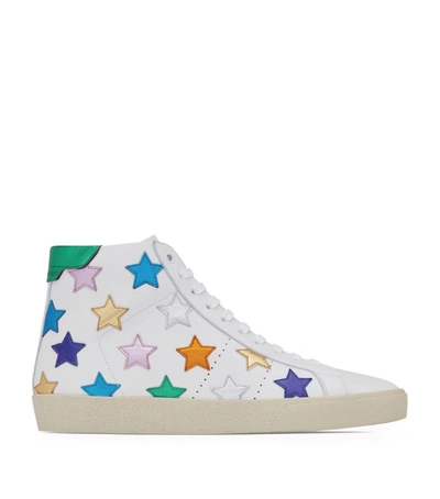 Saint Laurent Leather Court Classic California Sneakers In White
