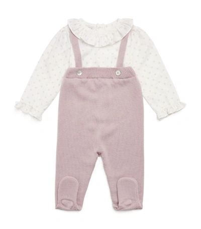 Paz Rodriguez Babies' Top And Dungarees Set (1-12 Months) In Pink