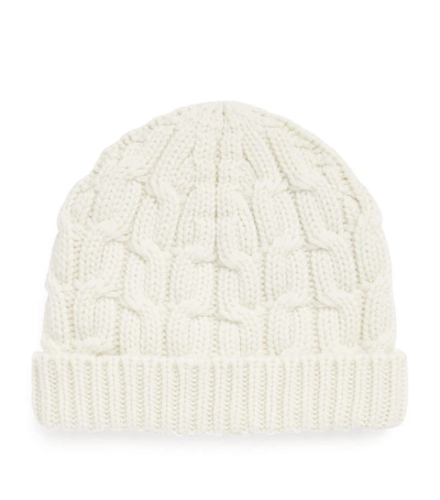 Canali Cashmere Cable-knit Hat In Beige