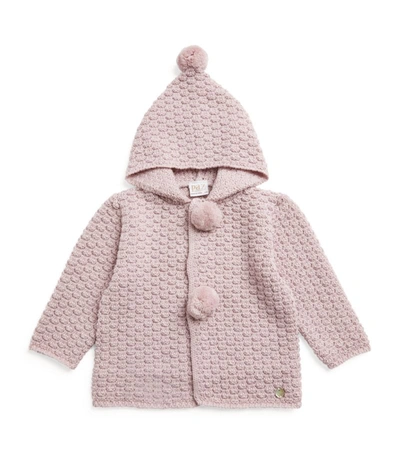 Paz Rodriguez Babies' Pom-pom Hooded Jacket (1-24 Months) In Pink